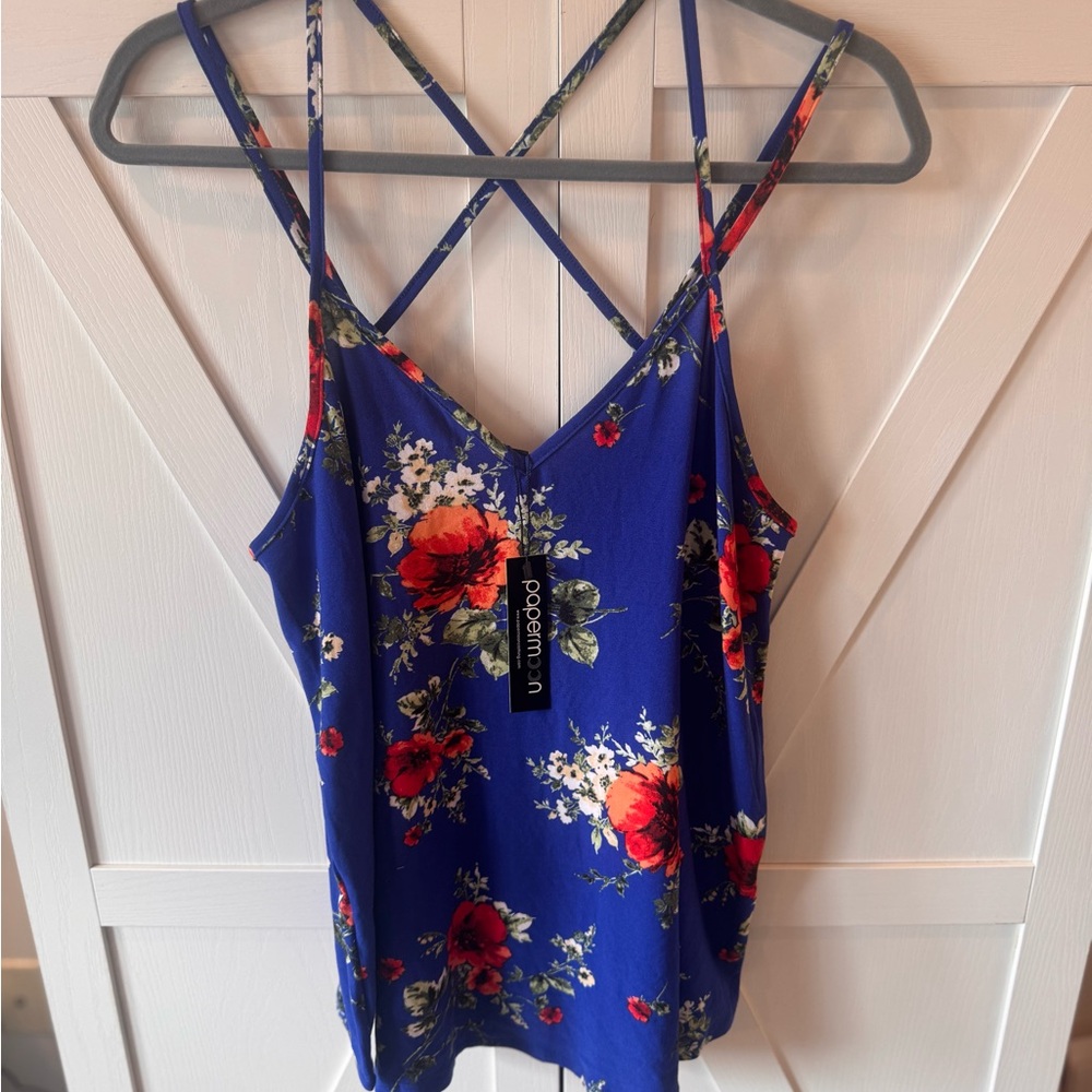 Papermoon Women's Blue Floral Camisole